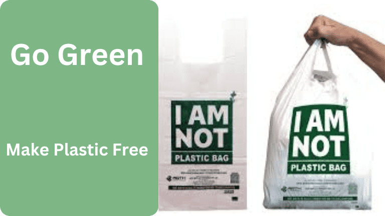 decorative image for the post Biodegradable Dustbin Bags, with eco bag and slogan